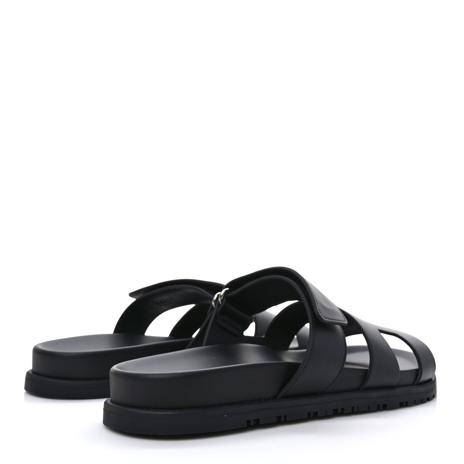 Hermes Calfskin Womens Chypre Sandals 39.5 Black 4 of 9