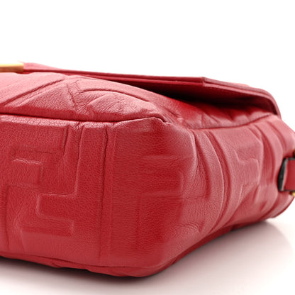 Fendi Nappa FF 1974 Embossed Baguette Fragola 10 of 12