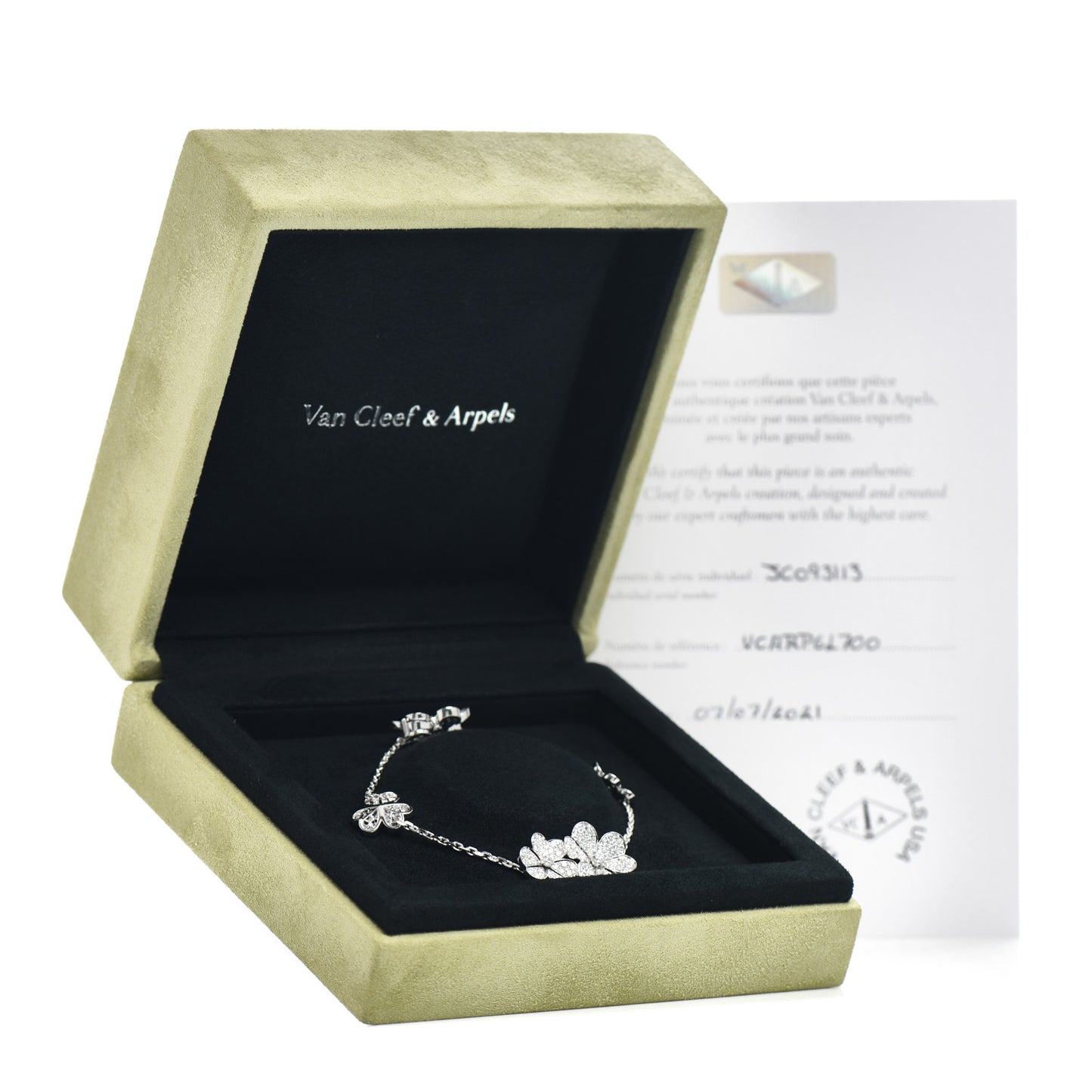 18K White Gold Diamond Frivole 5 Flowers Pave Bracelet