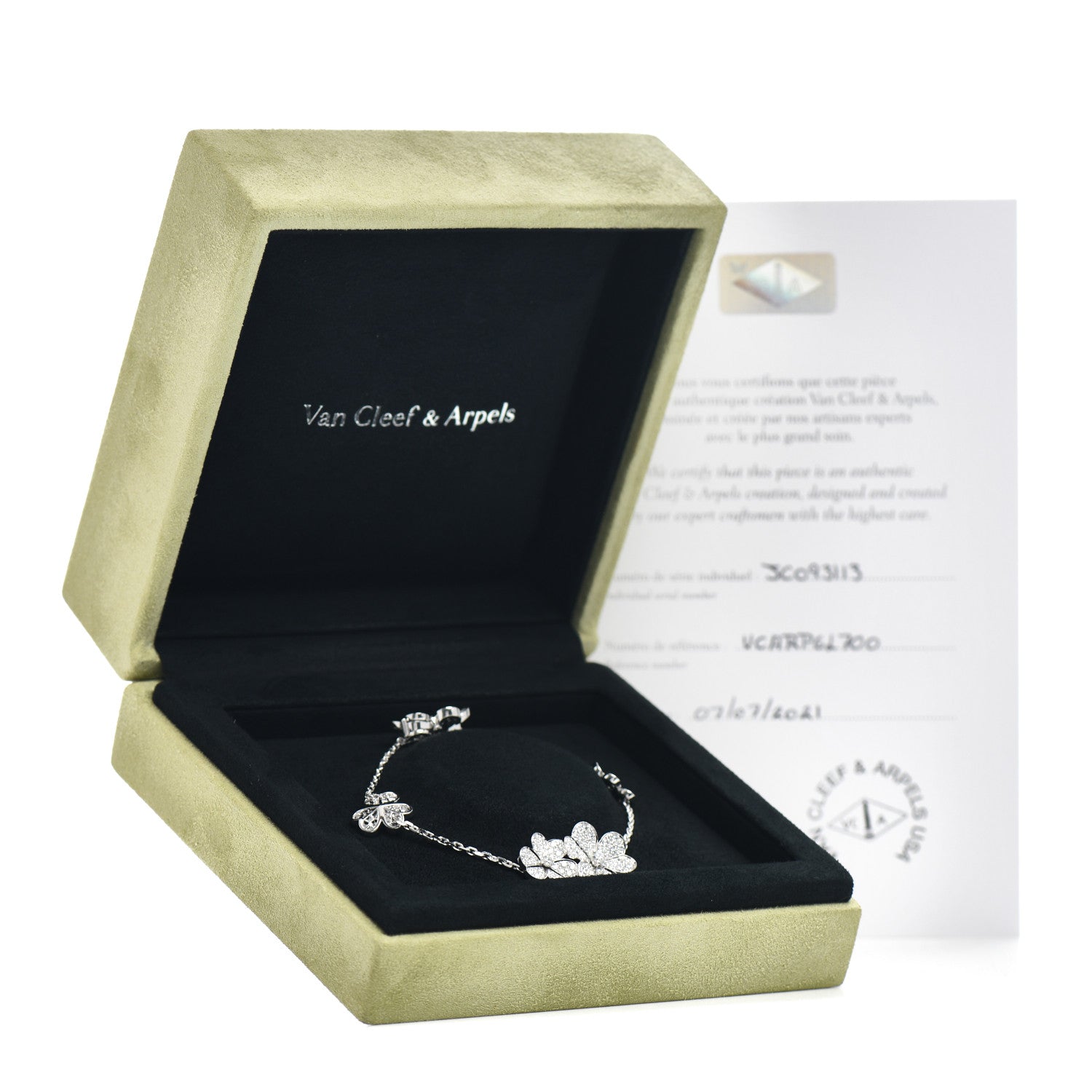 Van Cleef & Arpels 18K White Gold Diamond Frivole 5 Flowers Pave Bracelet 5 of 5