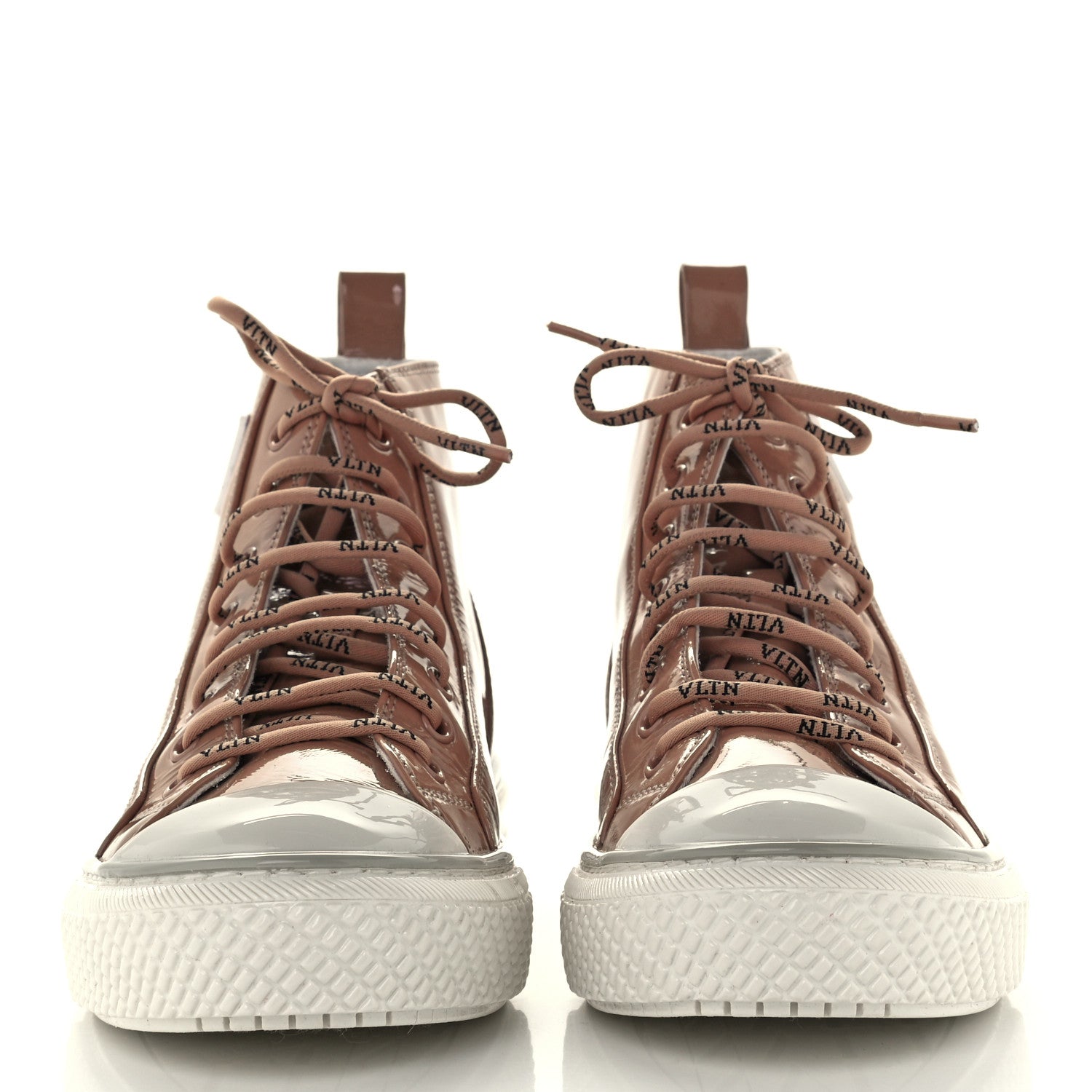 Valentino Garavani Patent Calfskin Womens Giggies High Top Sneakers 39.5 Rose Cannelle 3 of 10