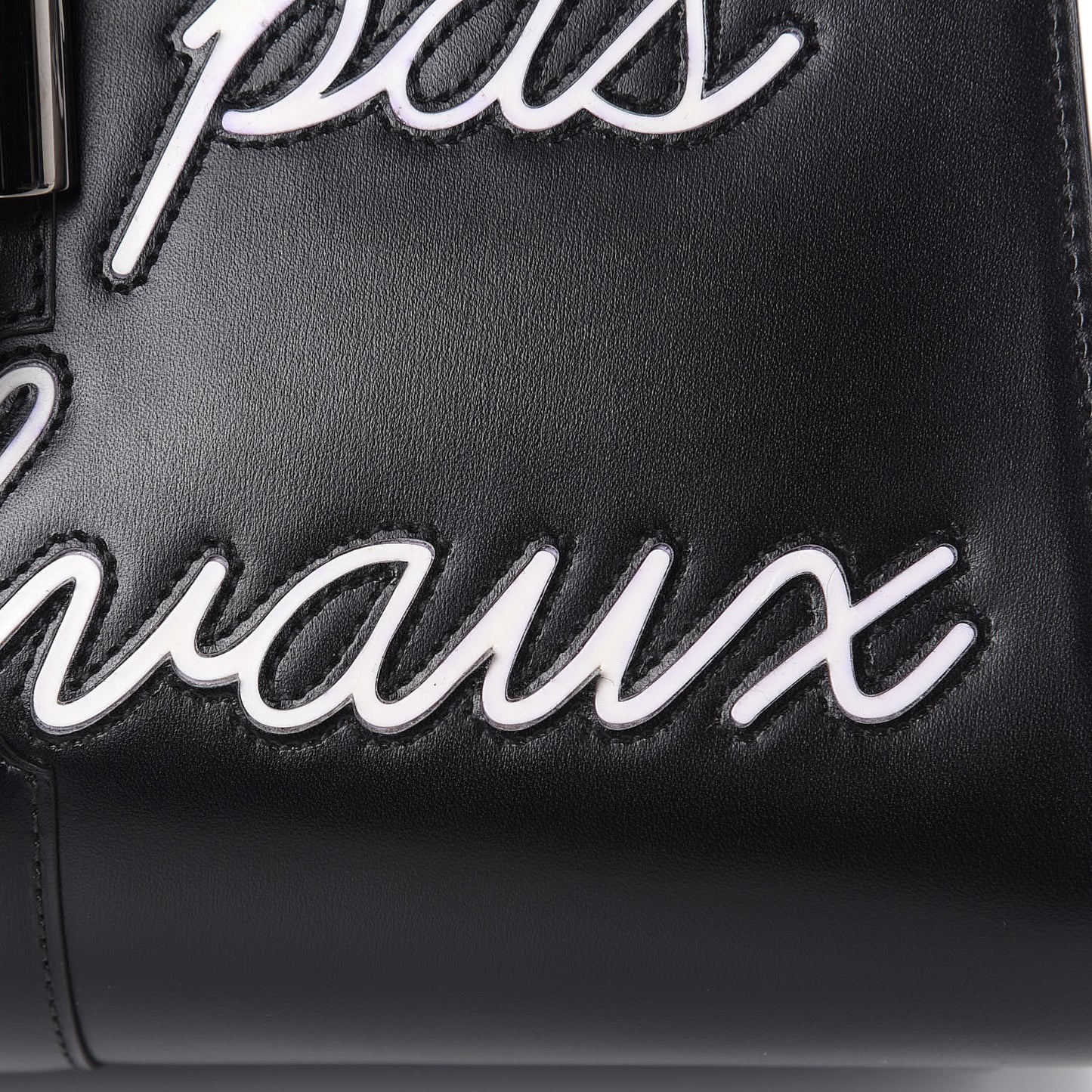 Calfskin MM L'Humour Brillant Satchel Black