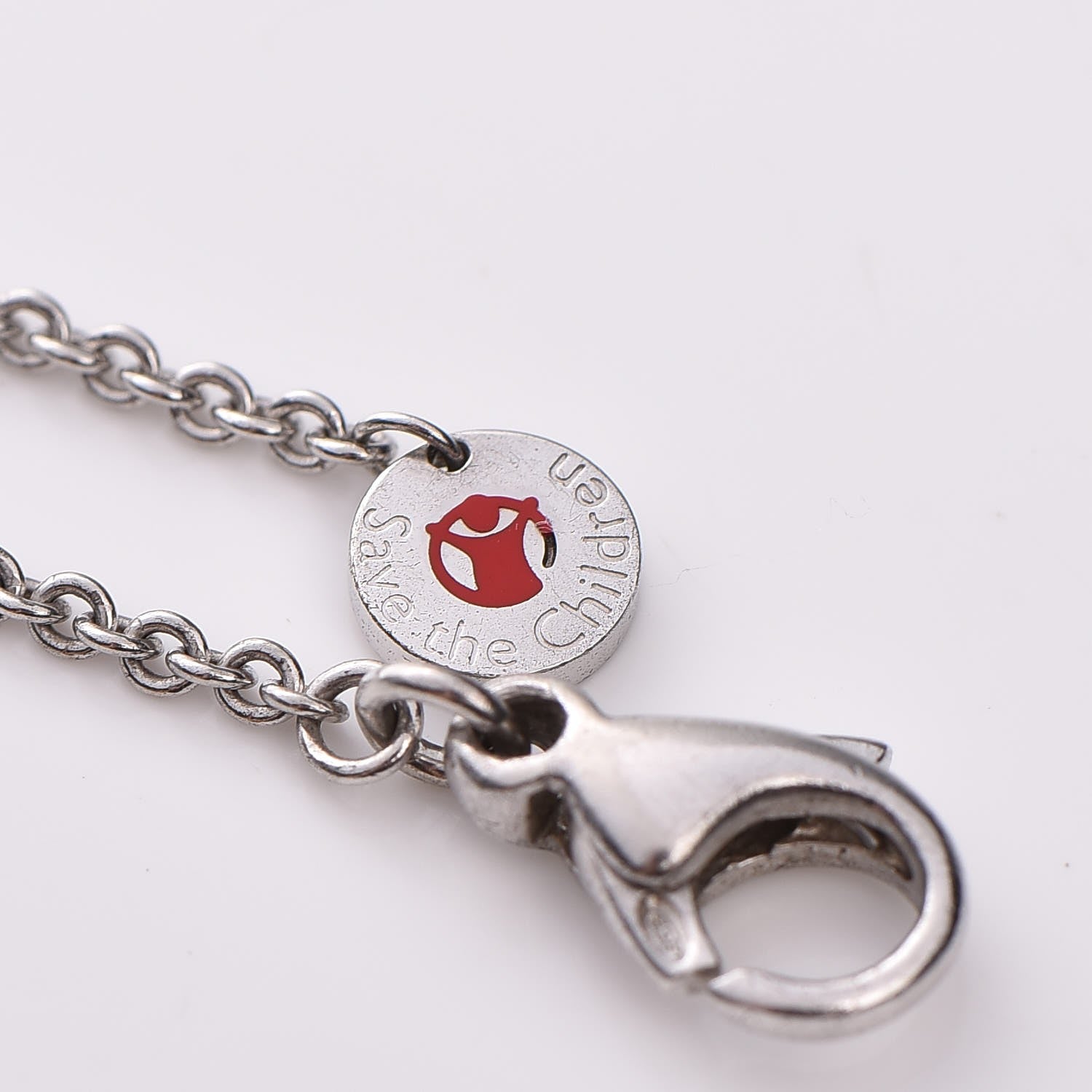 Bulgari Sterling Silver Ceramic Save The Children Pendant Necklace 6 of 11