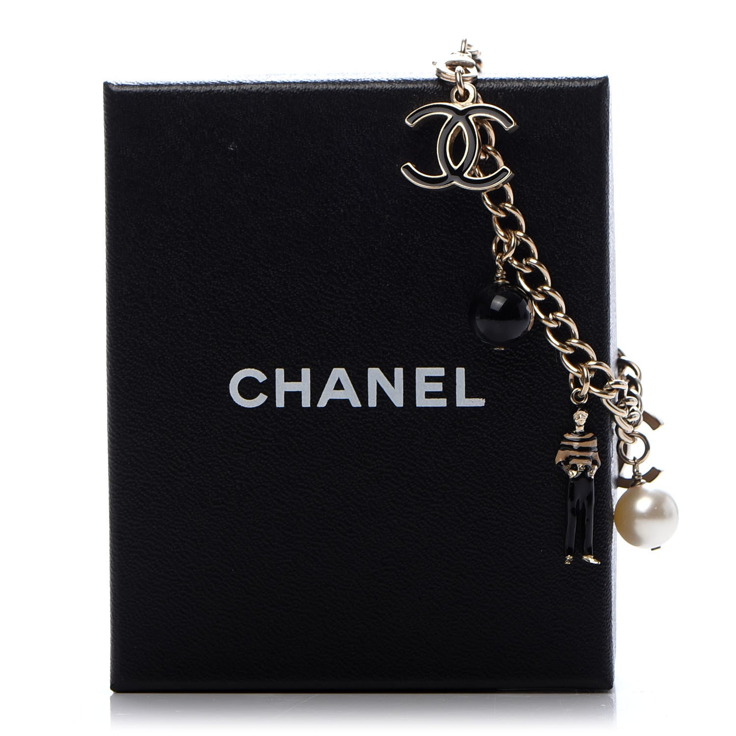 Chanel Pearl CC Charm Bracelet Black Gold 5 of 5