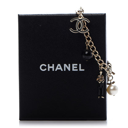 Chanel Pearl CC Charm Bracelet Black Gold 5 of 5