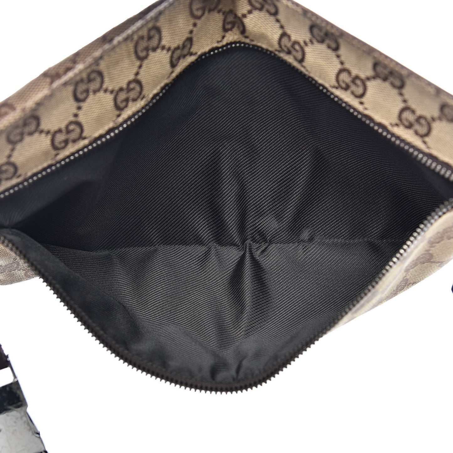 GG Monogram Double Pocket Belt Bag Dark Brown