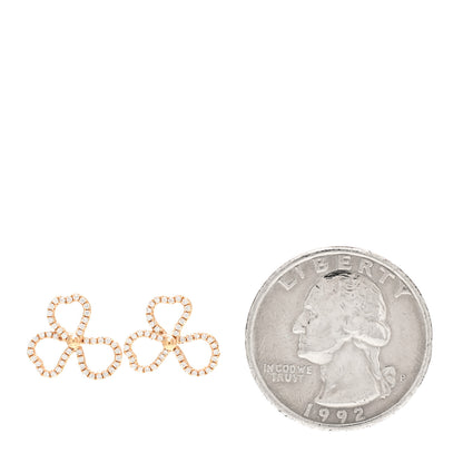 Tiffany 18K Rose Gold Diamond Paper Flowers Open Flower Earrings 2 of 4