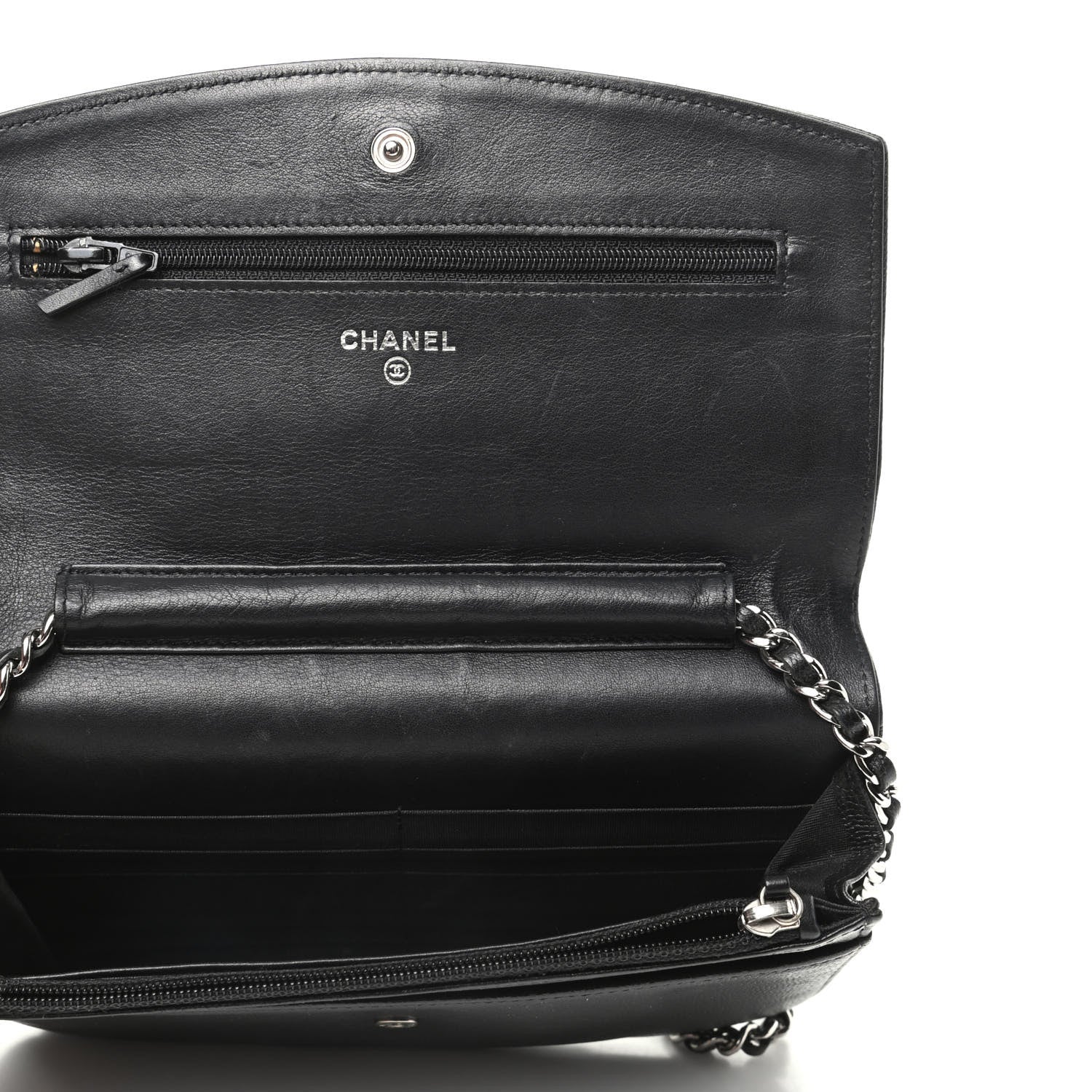 Chanel Caviar Sevruga Wallet On Chain WOC Black 5 of 8