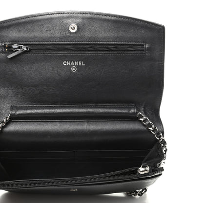 Chanel Caviar Sevruga Wallet On Chain WOC Black 5 of 8