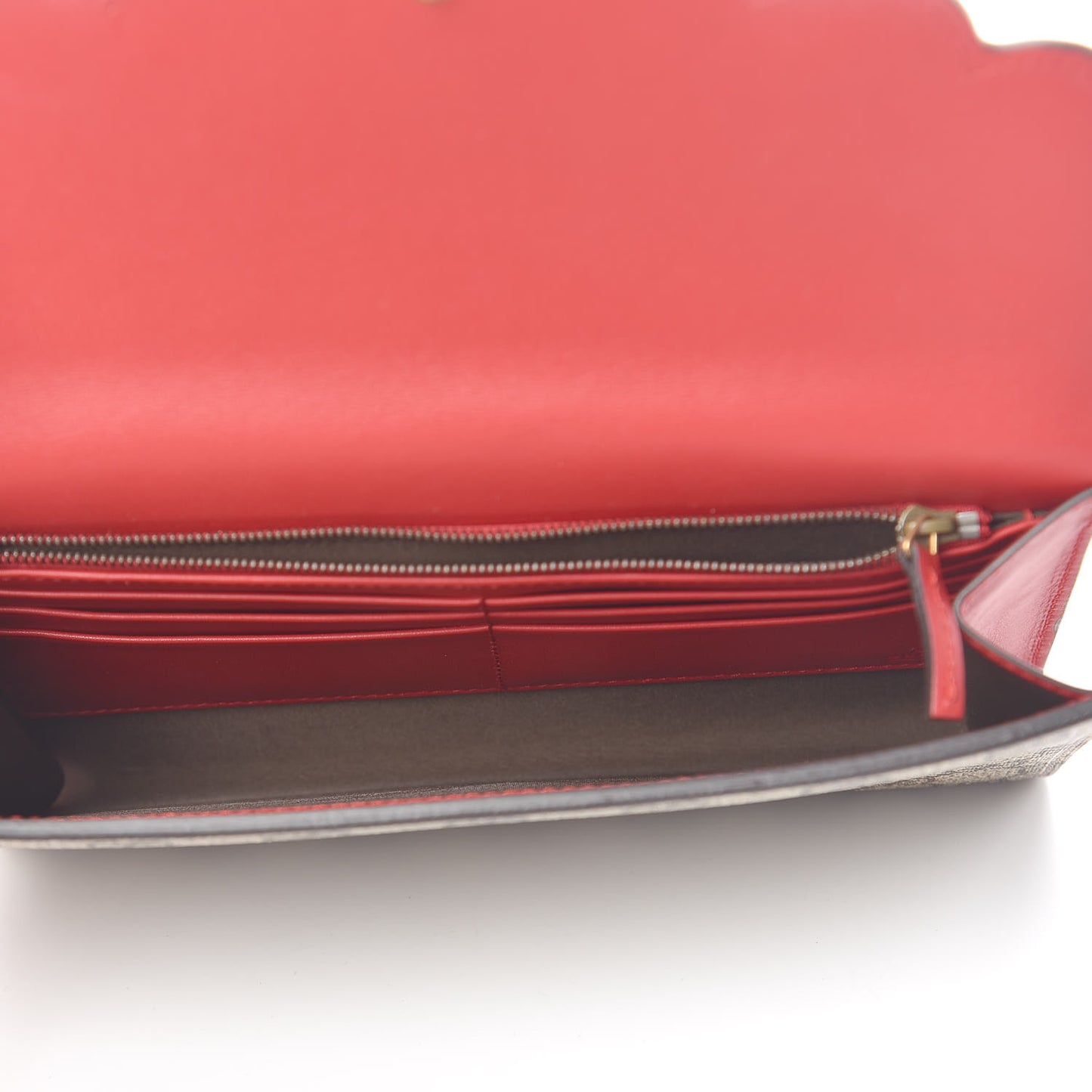 GG Supreme Monogram Mini Peony Pearly Clutch Red