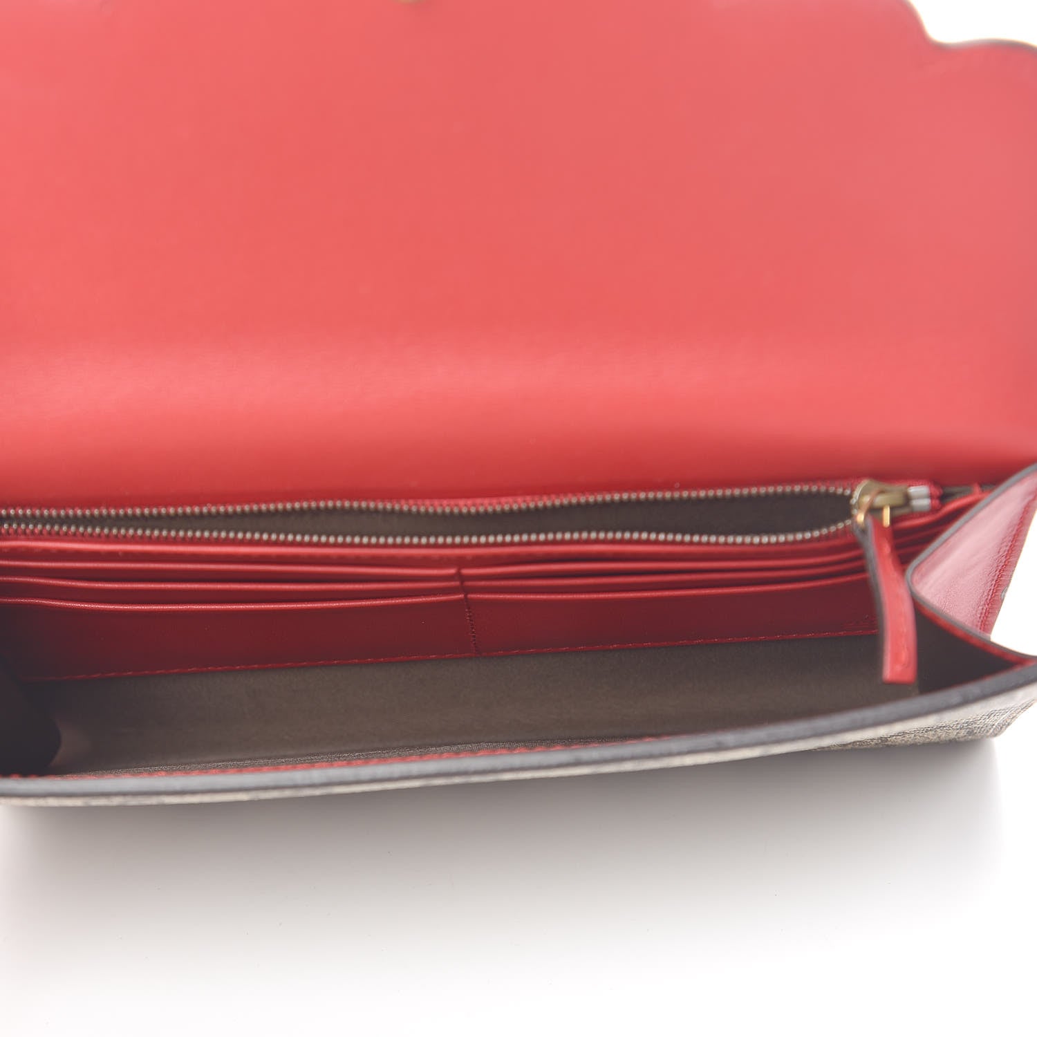 Gucci GG Supreme Monogram Mini Peony Pearly Clutch Red 5 of 7