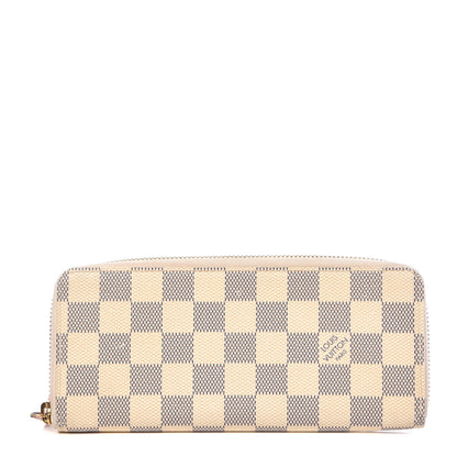 Louis Vuitton Damier Azur Clemence Wallet Rose Ballerine 1 of 9