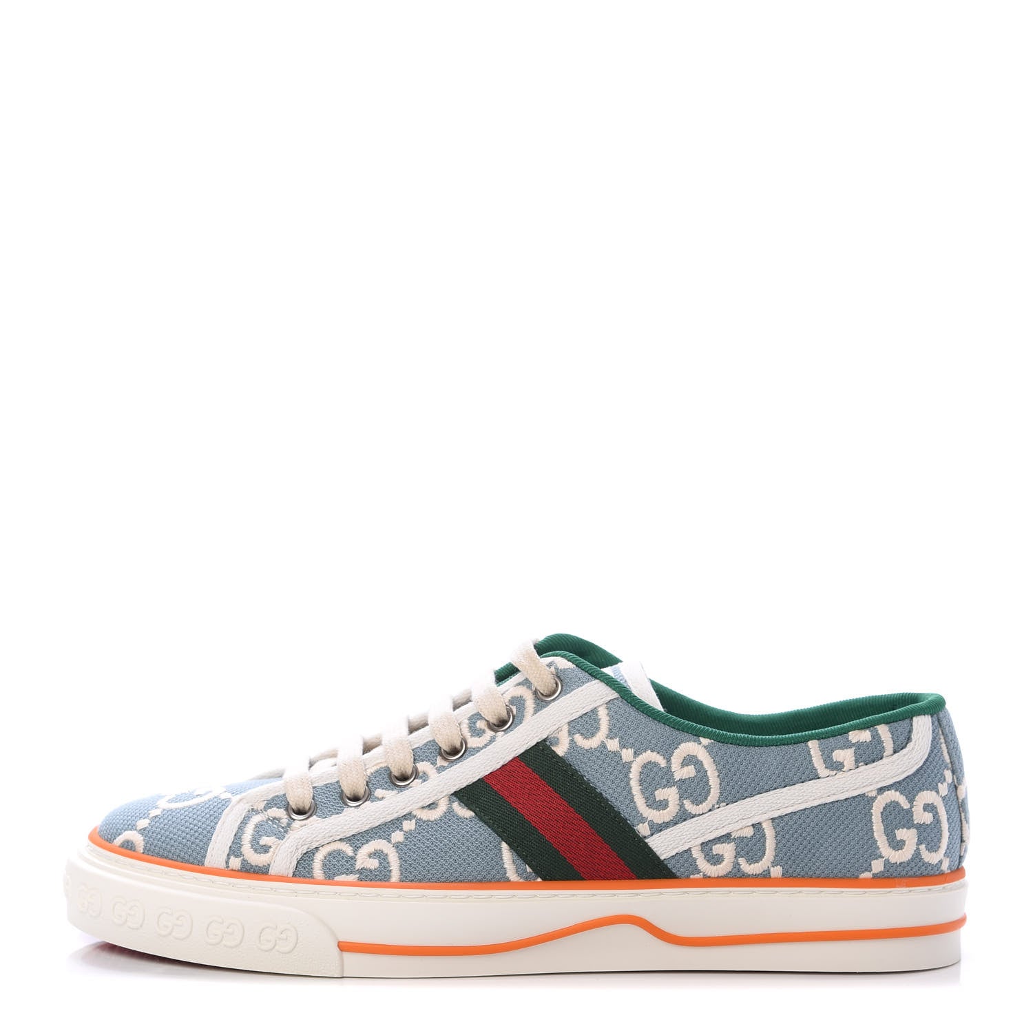 Gucci Cotton GG Monogram Web Womens 1977 Tennis Sneakers 40 Philod Ivory Mystic White 1 of 7
