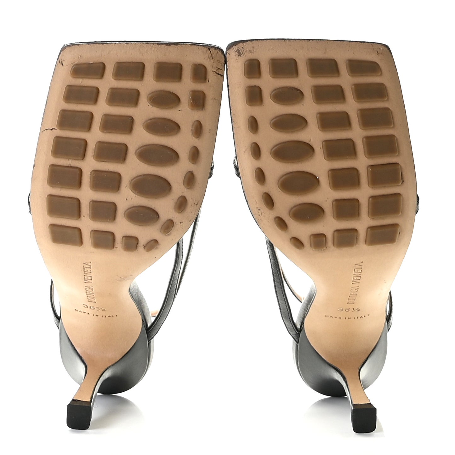 Lambskin Stretch Multi Strap 90mm Sandals 36.5 Black
