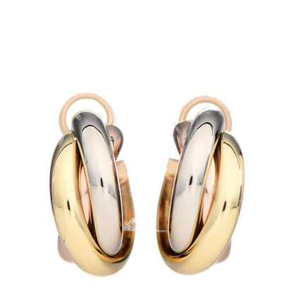 Cartier 18K Pink Yellow White Gold Trinity Clip-On Earrings 1 of 4