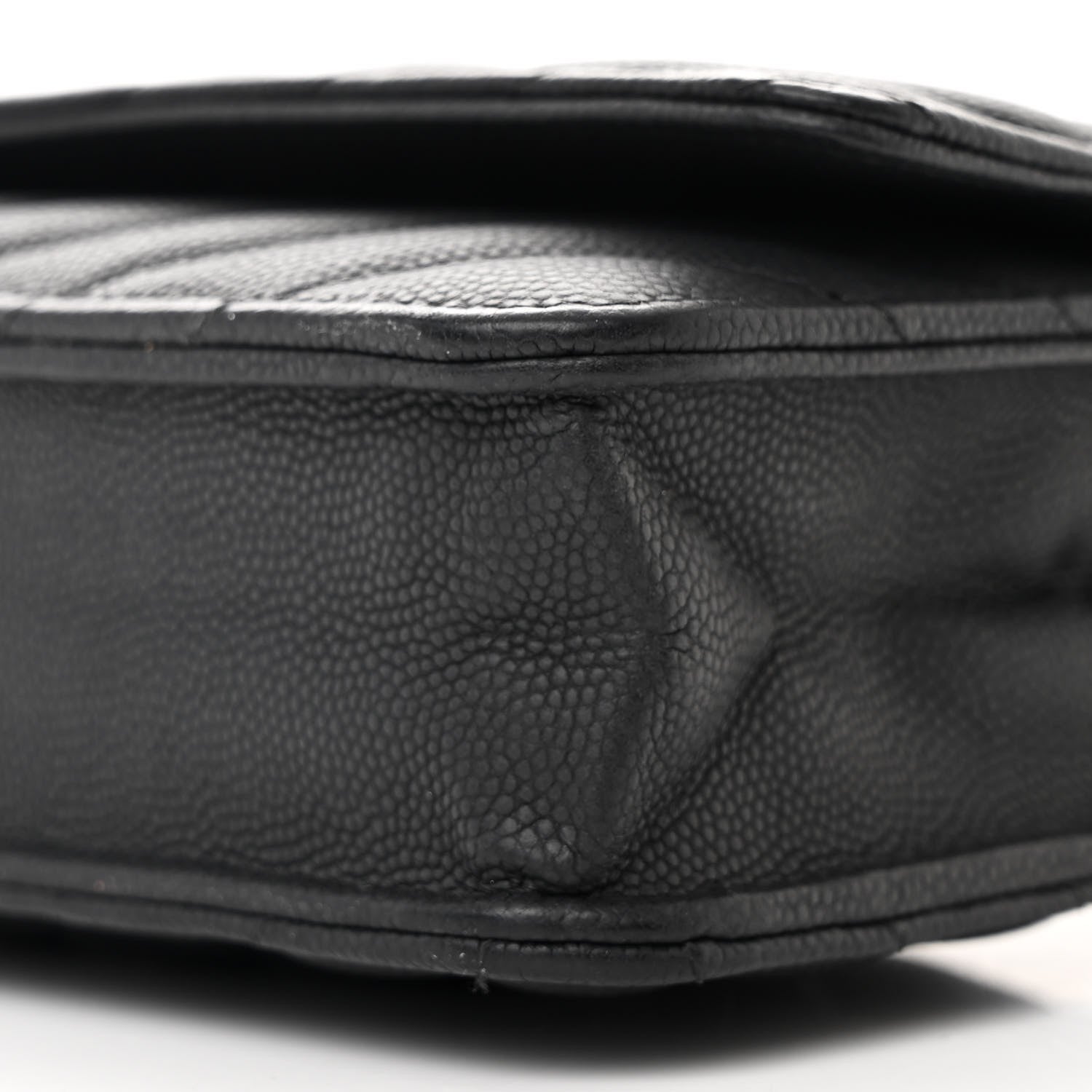 Chanel Caviar Chevron Quilted Wallet On Chain WOC Black 11 of 12