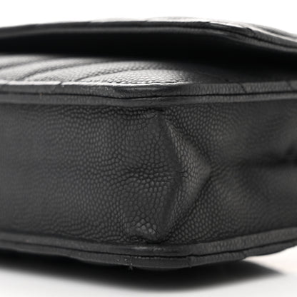 Chanel Caviar Chevron Quilted Wallet On Chain WOC Black 11 of 12