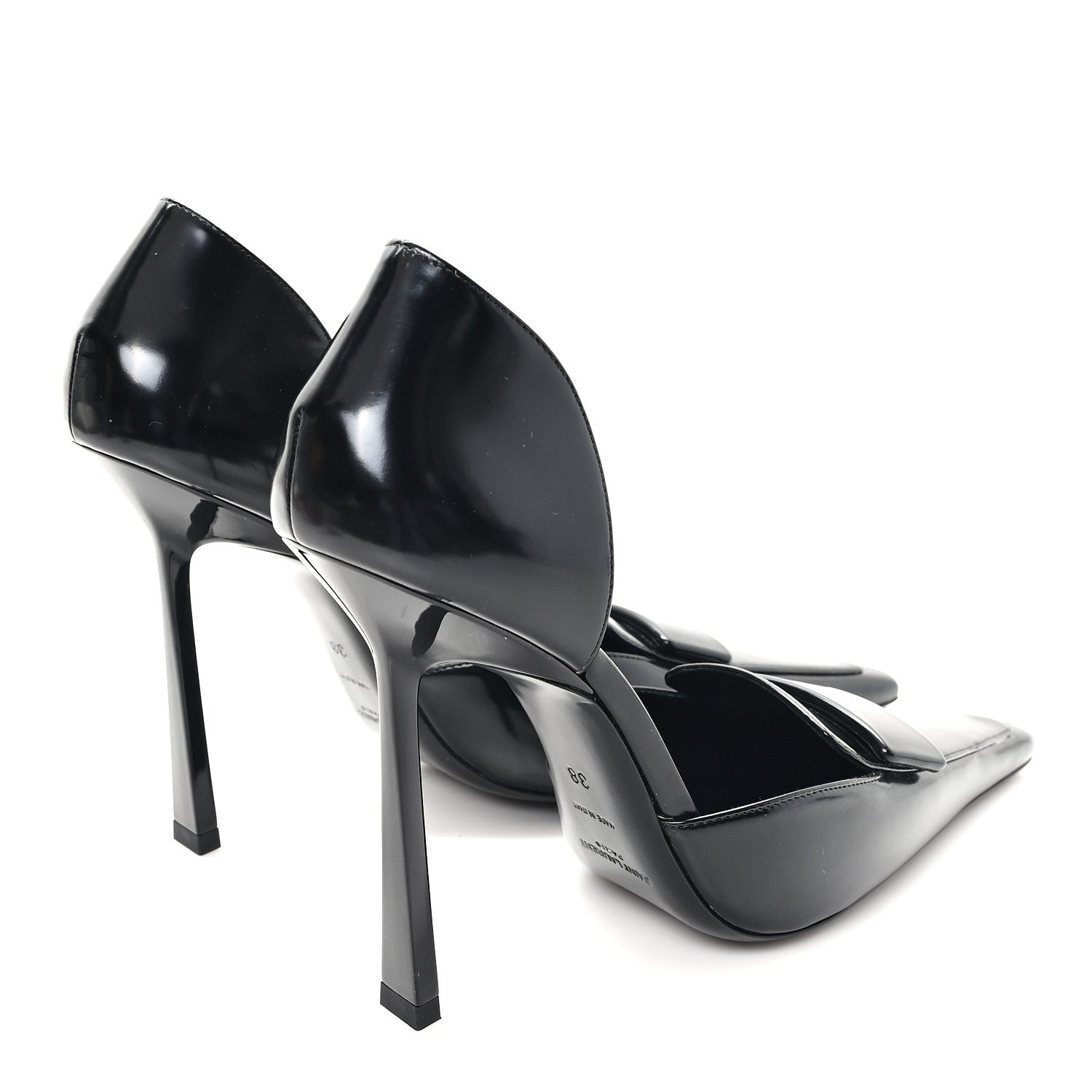 Saint Laurent Patent Calfskin Dorsay 110 Pumps 38 Black 5 of 10