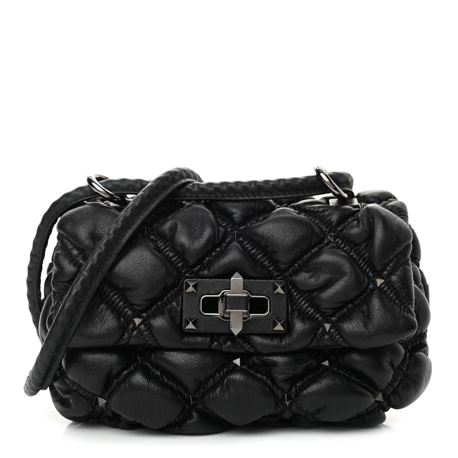 Valentino Garavani Nappa Small Spikeme Shoulder Bag Black 1 of 9
