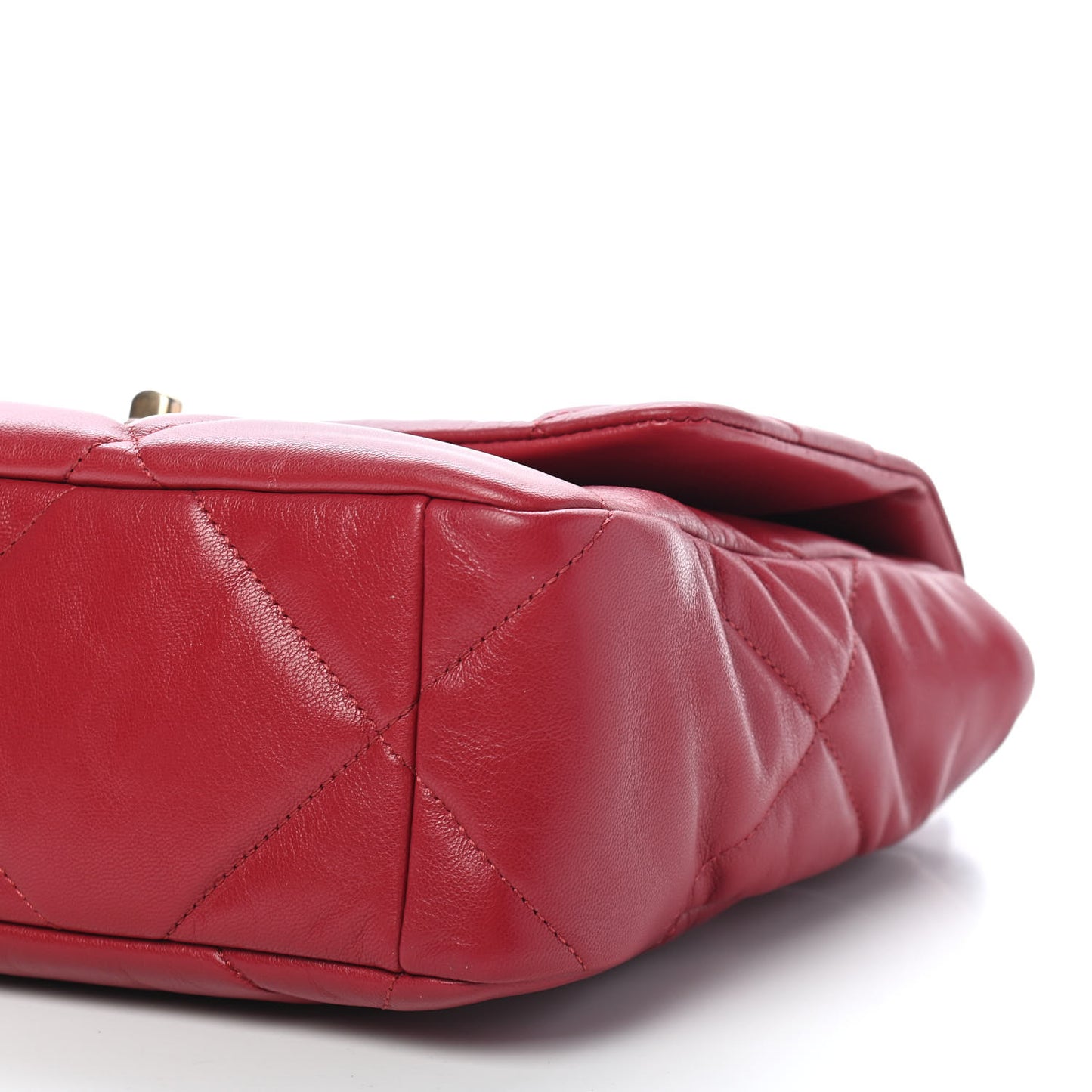 Goatskin Quilted Large Chanel 19 Flap Red