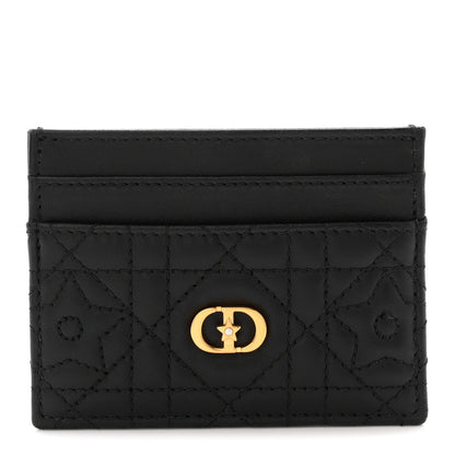 Christian Dior Lambskin Pearl Star Cannage Dior Card Holder Black 1 of 8