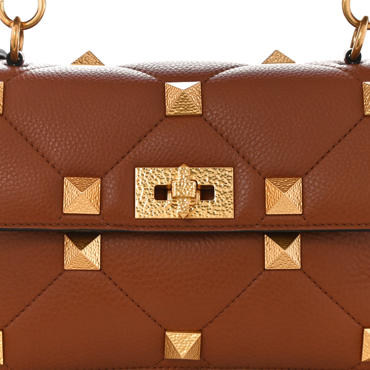 Valentino Garavani Grained Calfskin Medium Roman Stud Shoulder Bag Selleria 9 of 10