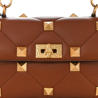 Valentino Garavani Grained Calfskin Medium Roman Stud Shoulder Bag Selleria 9 of 10