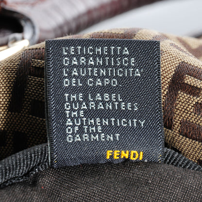 Fendi Zucchino Vitello Mini Boston Mogano Panna Bruciato 8 of 10