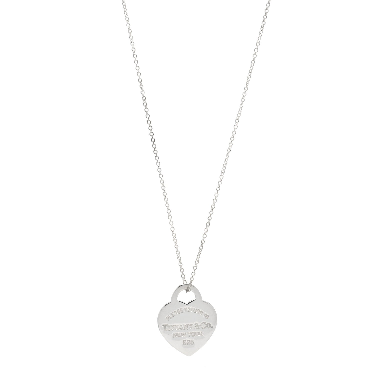 Tiffany Sterling Silver Small Return to Tiffany Heart Pendant Necklace 1 of 8