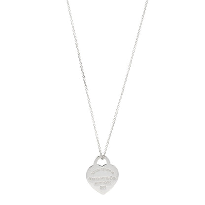 Tiffany Sterling Silver Small Return to Tiffany Heart Pendant Necklace 1 of 8