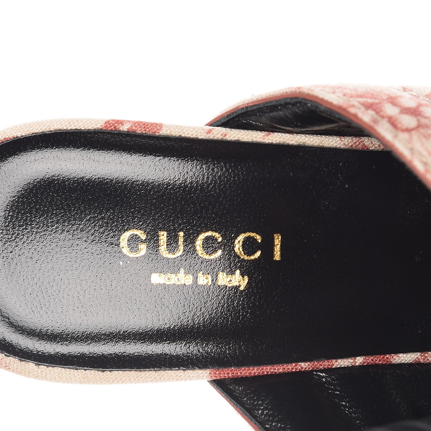 Gucci Fabric Herbarium Print Webby Crossover High Heel Slide Sandals 36.5 Cream Cherry 7 of 8