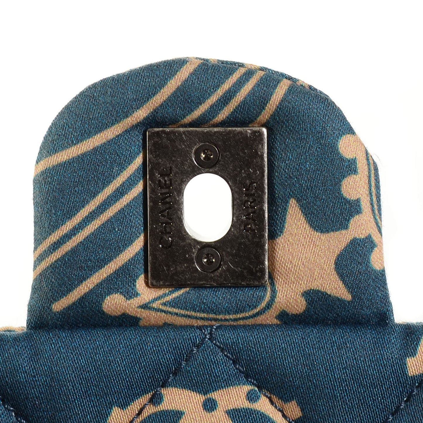 Cotton Quilted Paris Dallas Medium Bandana Flap Blue