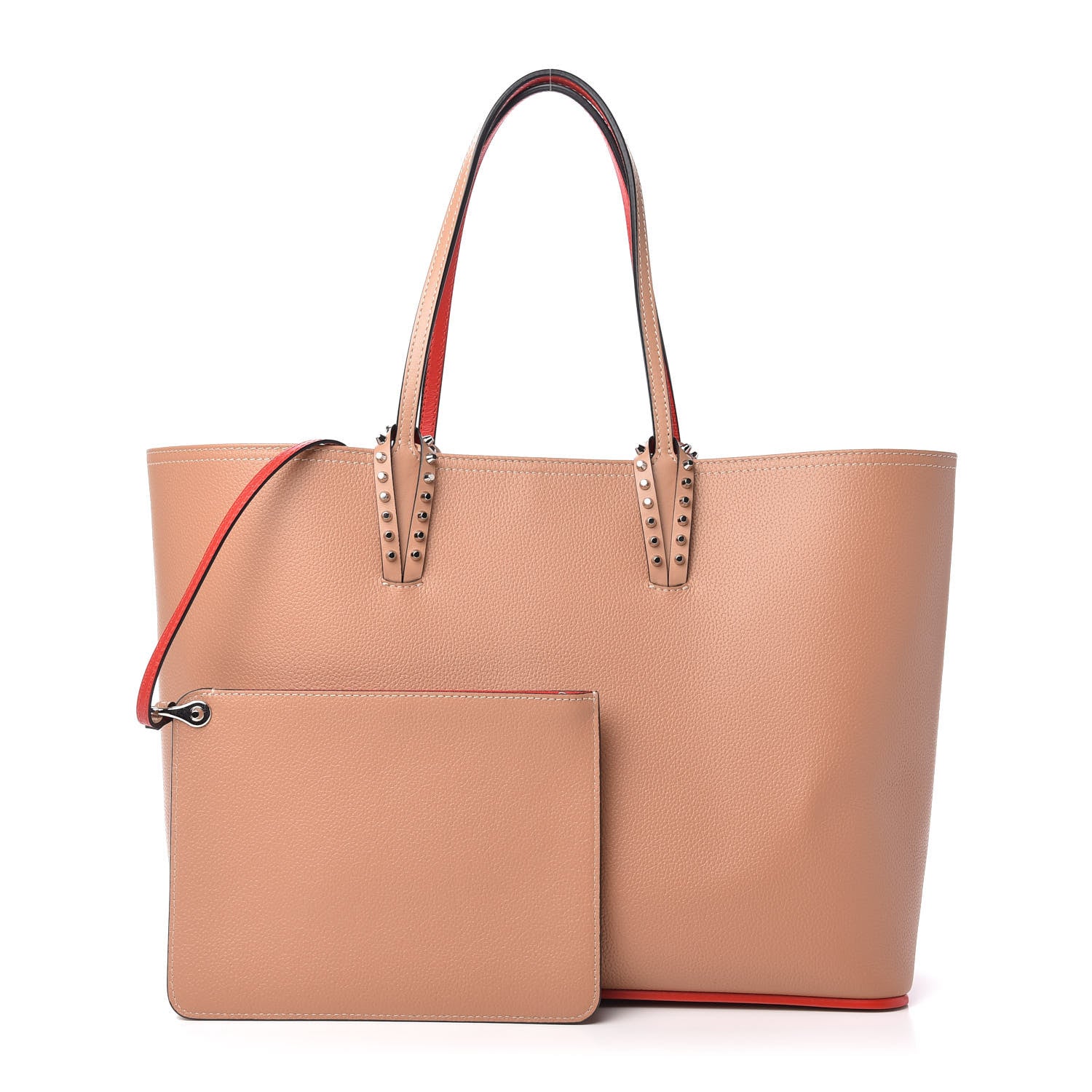 Christian Louboutin Calfskin Spikes East West Cabata Tote Nude 1 of 9