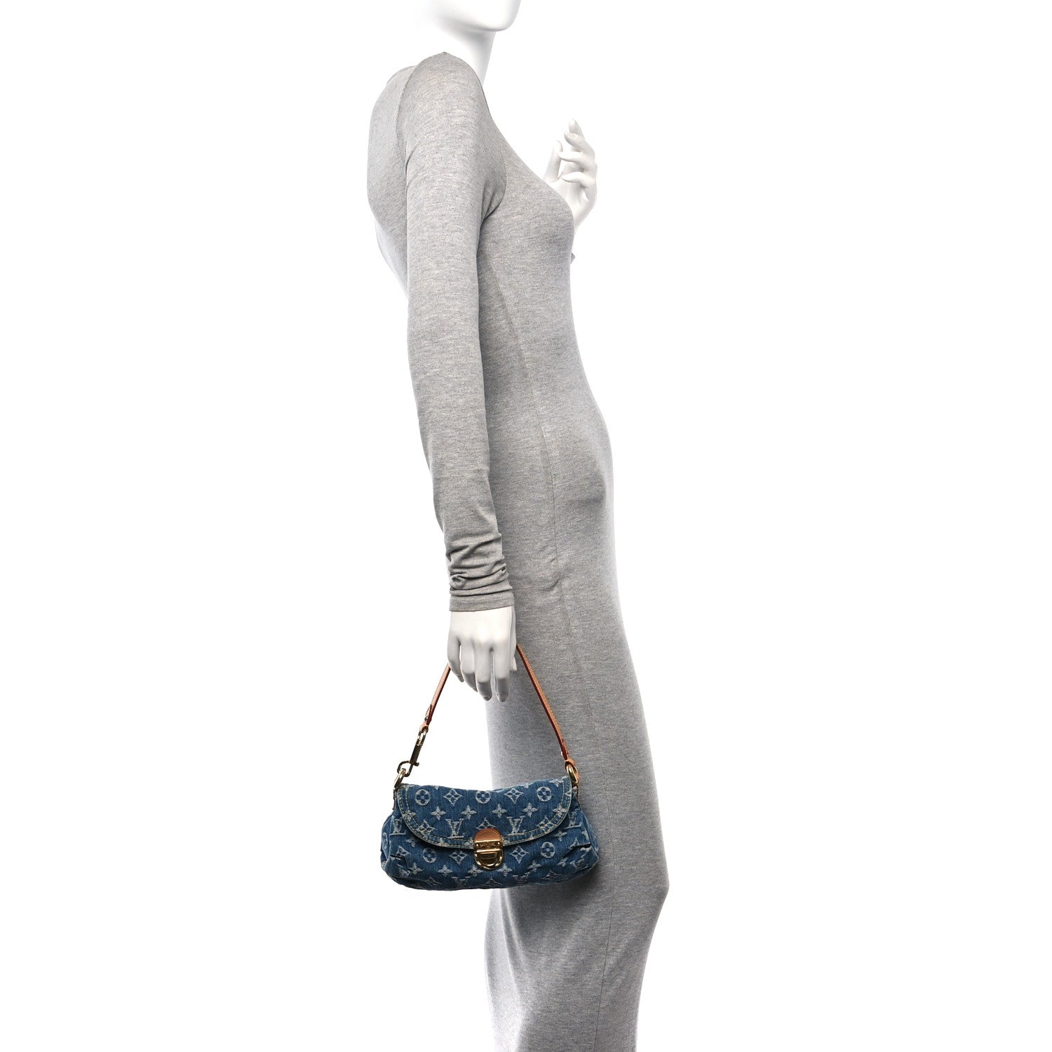 Louis Vuitton Monogram Denim Mini Pleaty Blue 2 of 10