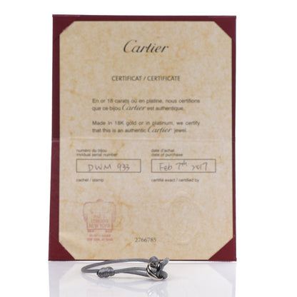 Cartier 18K White Gold Ceramic Trinity Cord Bracelet Grey 7 of 7
