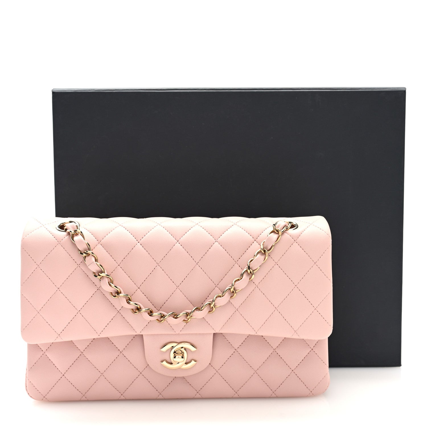 Chanel Lambskin Quilted Medium Double Flap Light Pink 11 of 11