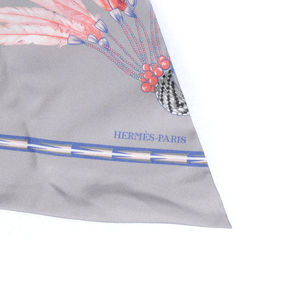 Hermes Silk Brazil Maxi Twilly NEW Grey 3 of 5