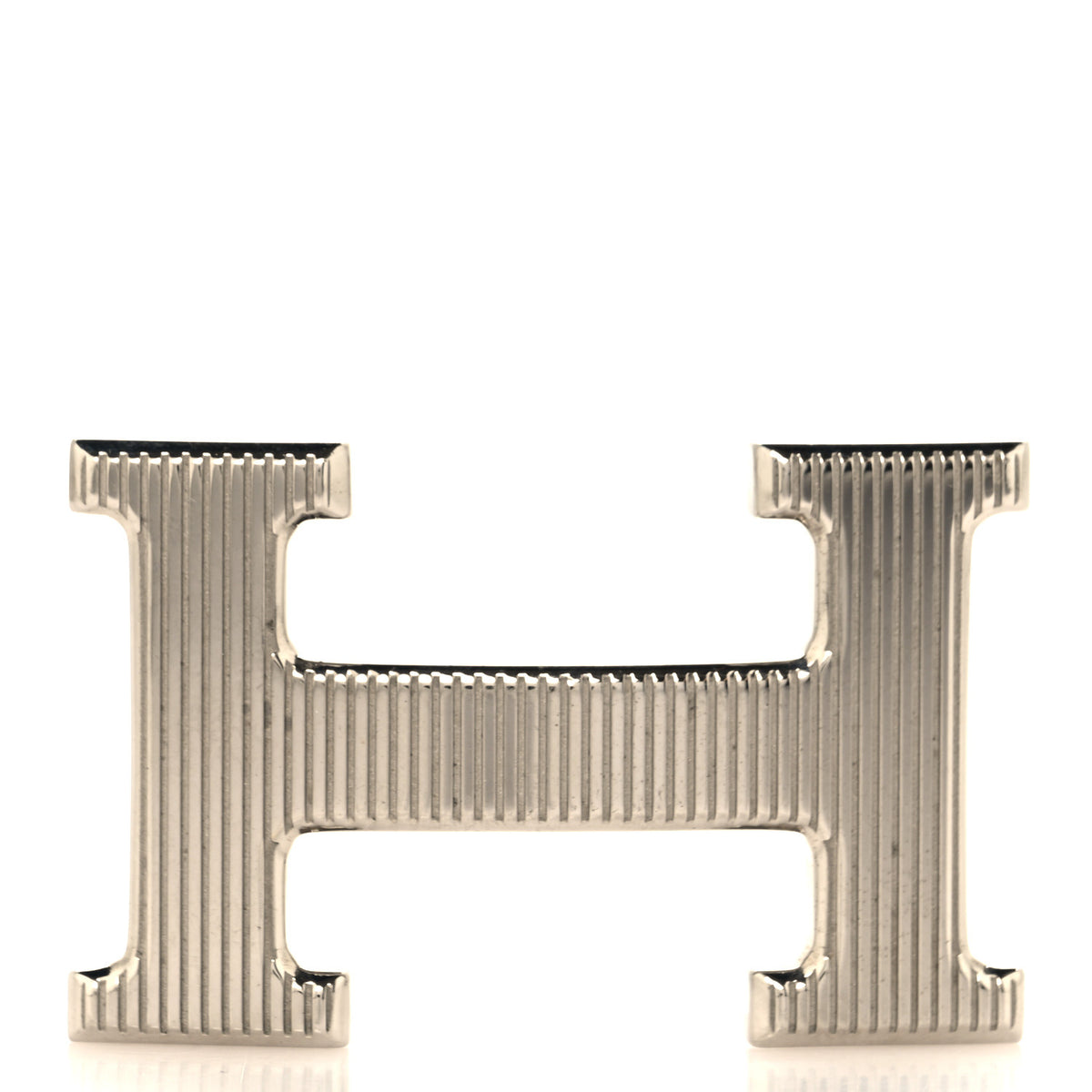 Hermes Palladium Strie 32mm H Belt Buckle 1 of 4