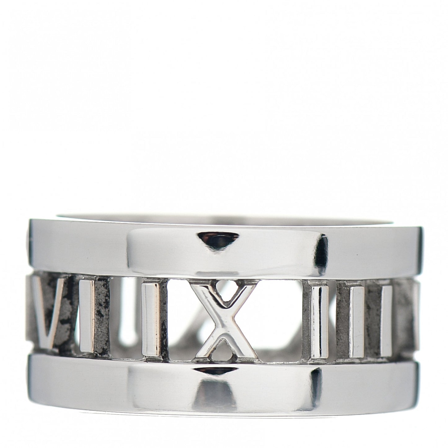 18K White Gold Diamond Wide Atlas Open Ring 50 5.5