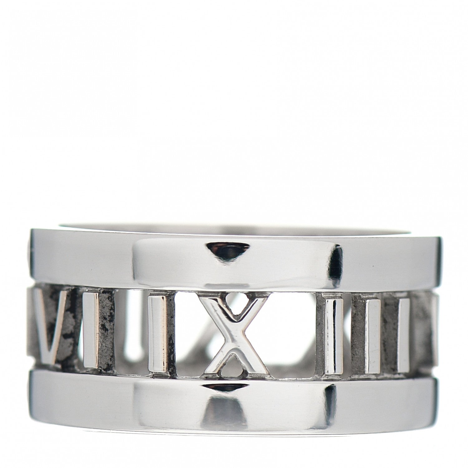 Tiffany 18K White Gold Diamond Wide Atlas Open Ring 50 5.5 3 of 4