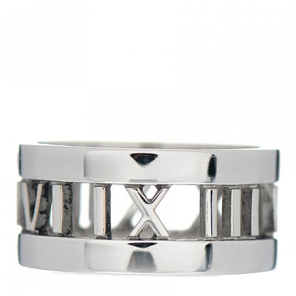 Tiffany 18K White Gold Diamond Wide Atlas Open Ring 50 5.5 3 of 4