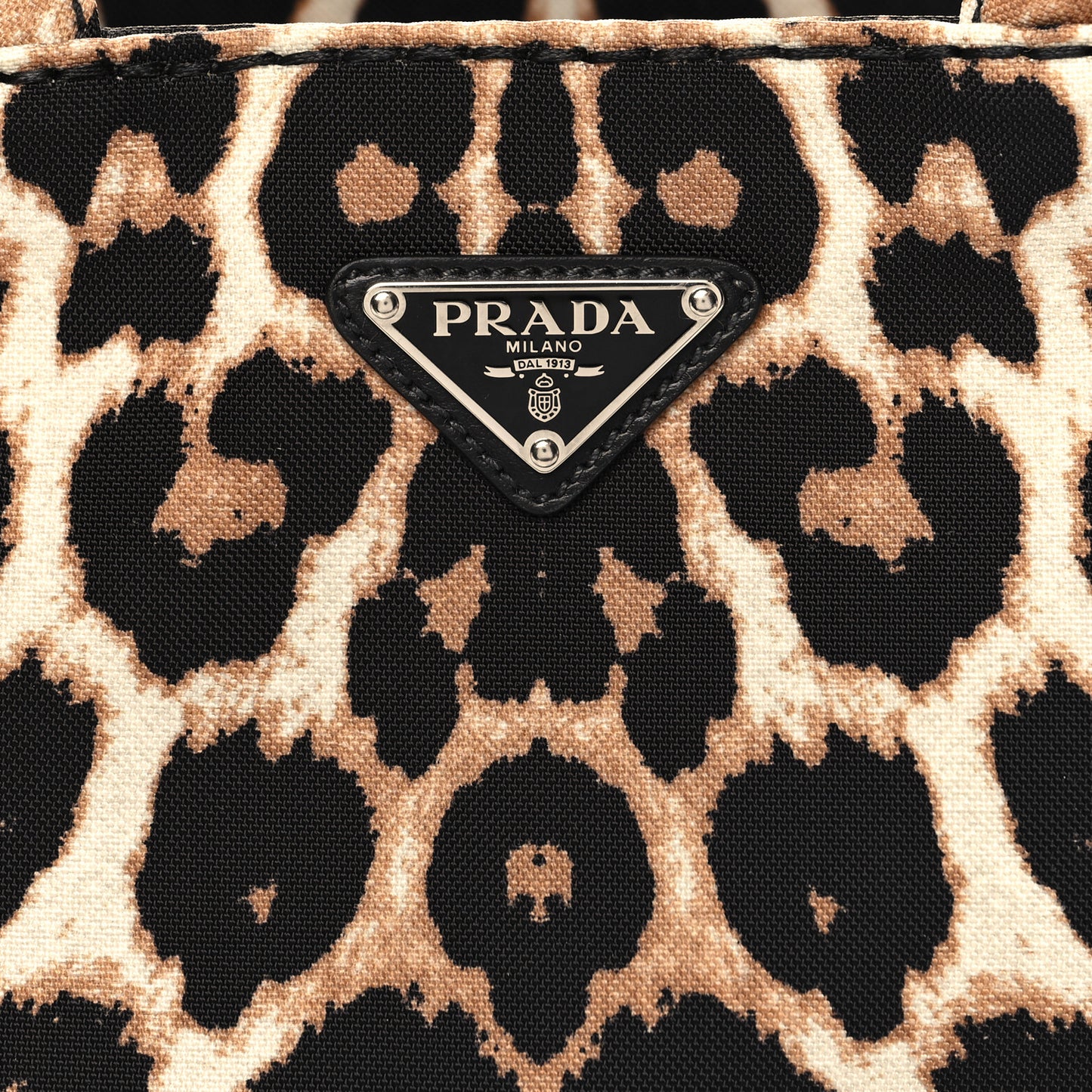 Canapa Stampada Leopard Small Tote Avorio