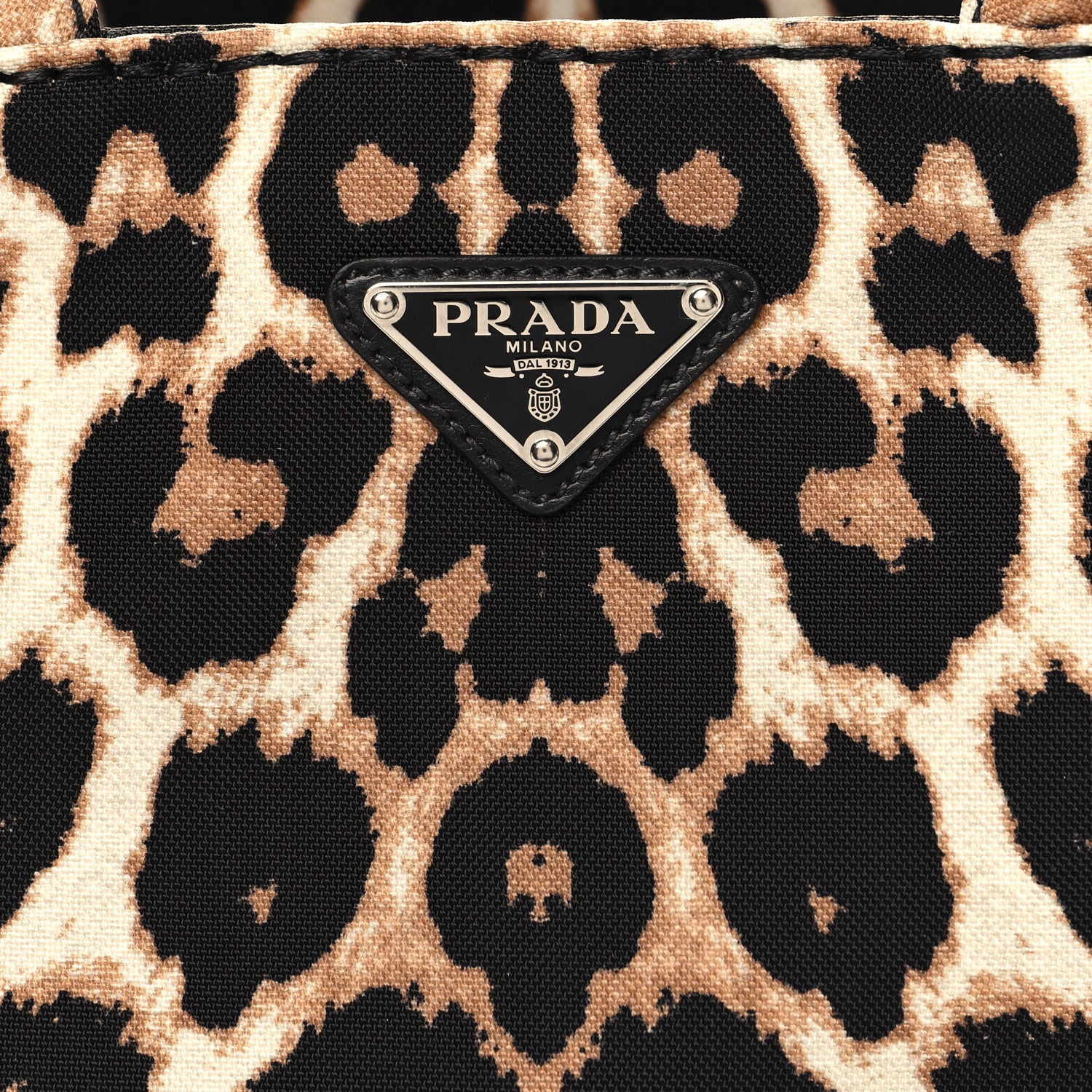 Prada Canapa Stampada Leopard Small Tote Avorio 7 of 9
