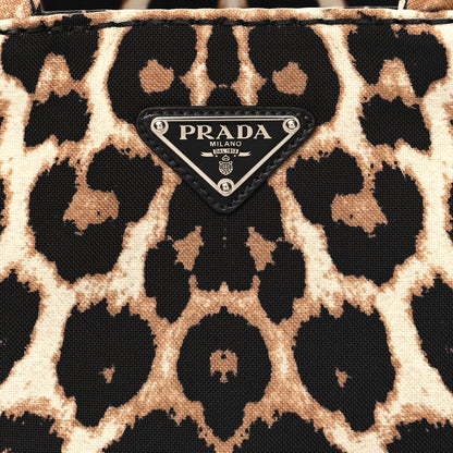 Prada Canapa Stampada Leopard Small Tote Avorio 7 of 9