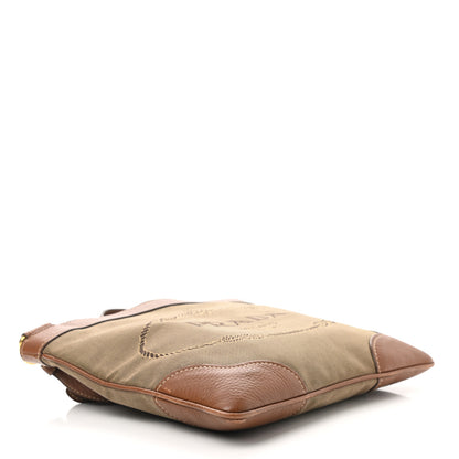 Prada Jacquard Logo Small Flat Messenger Bag Corda Brandy 4 of 15