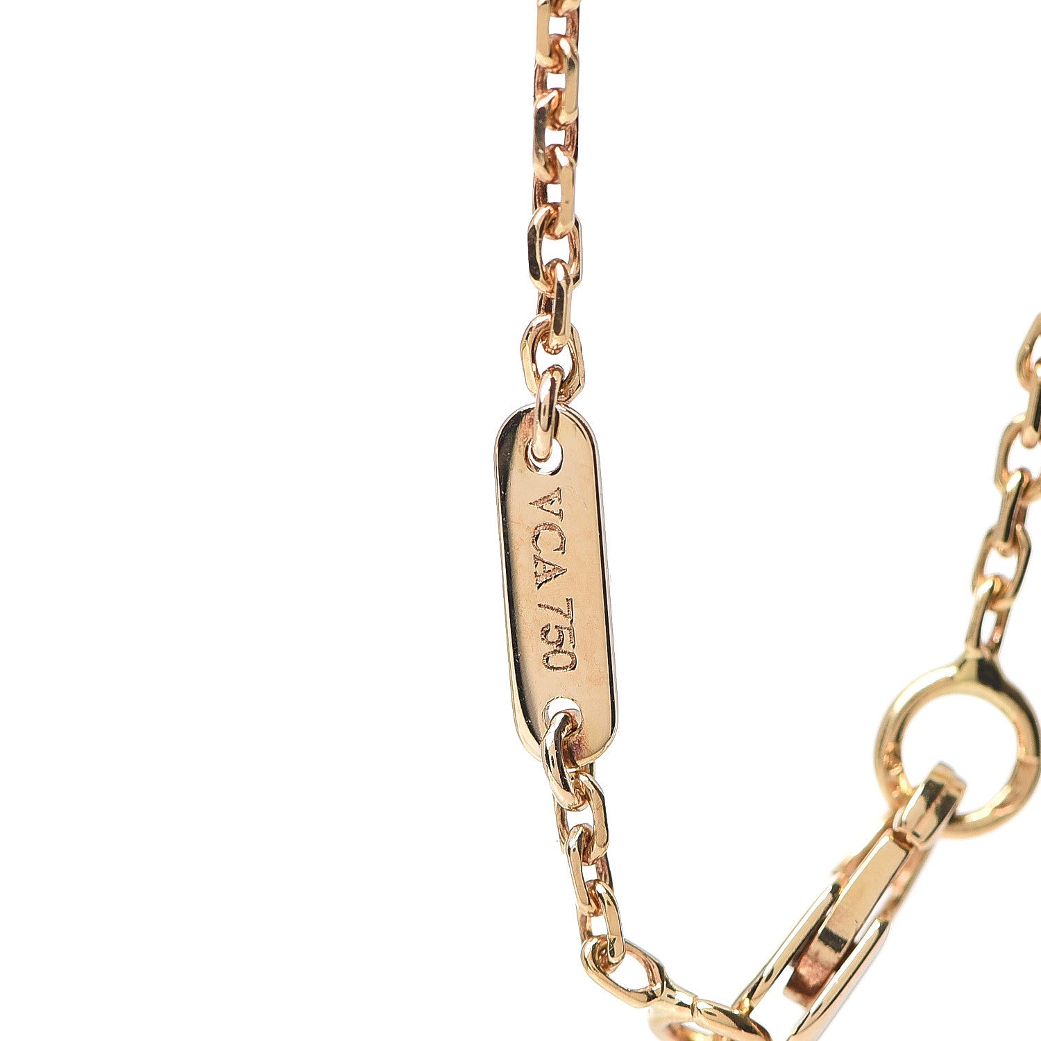 Van Cleef & Arpels 18K Yellow Gold Mother of Pearl Alhambra ID Bracelet 3 of 3