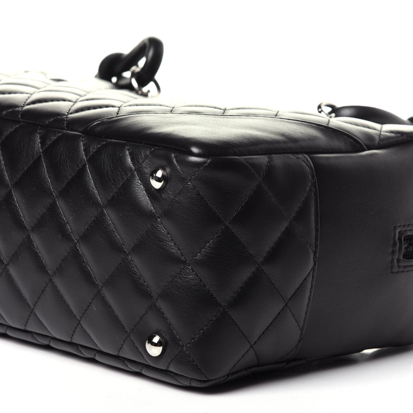 Calfskin Quilted Large Cambon Bowler Black