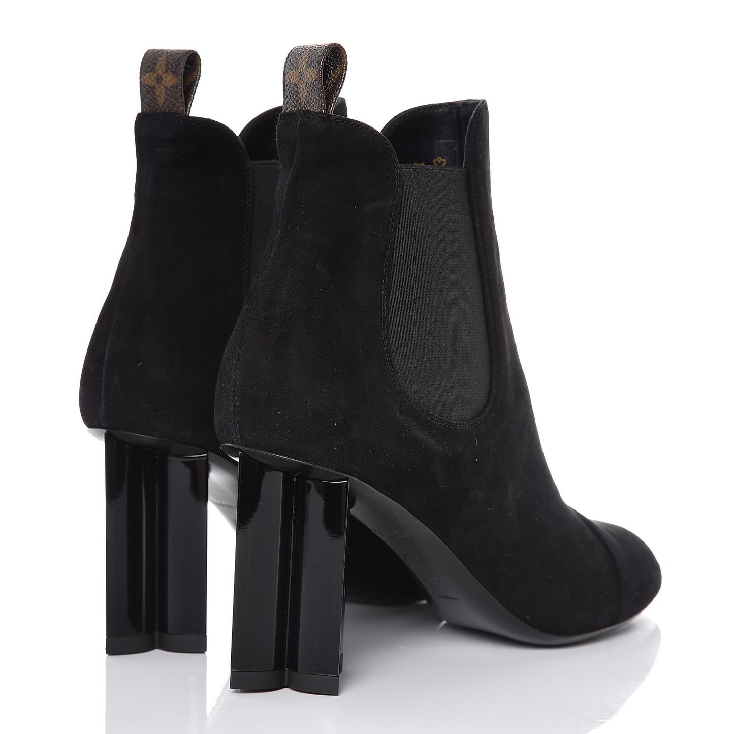 Suede Monogram Uniformes Cap Toe Chelsea 80mm Ankle Boots 37.5 Black