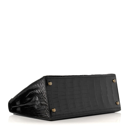 Hermes Shiny Alligator Kelly Sellier 28 Black 3 of 20