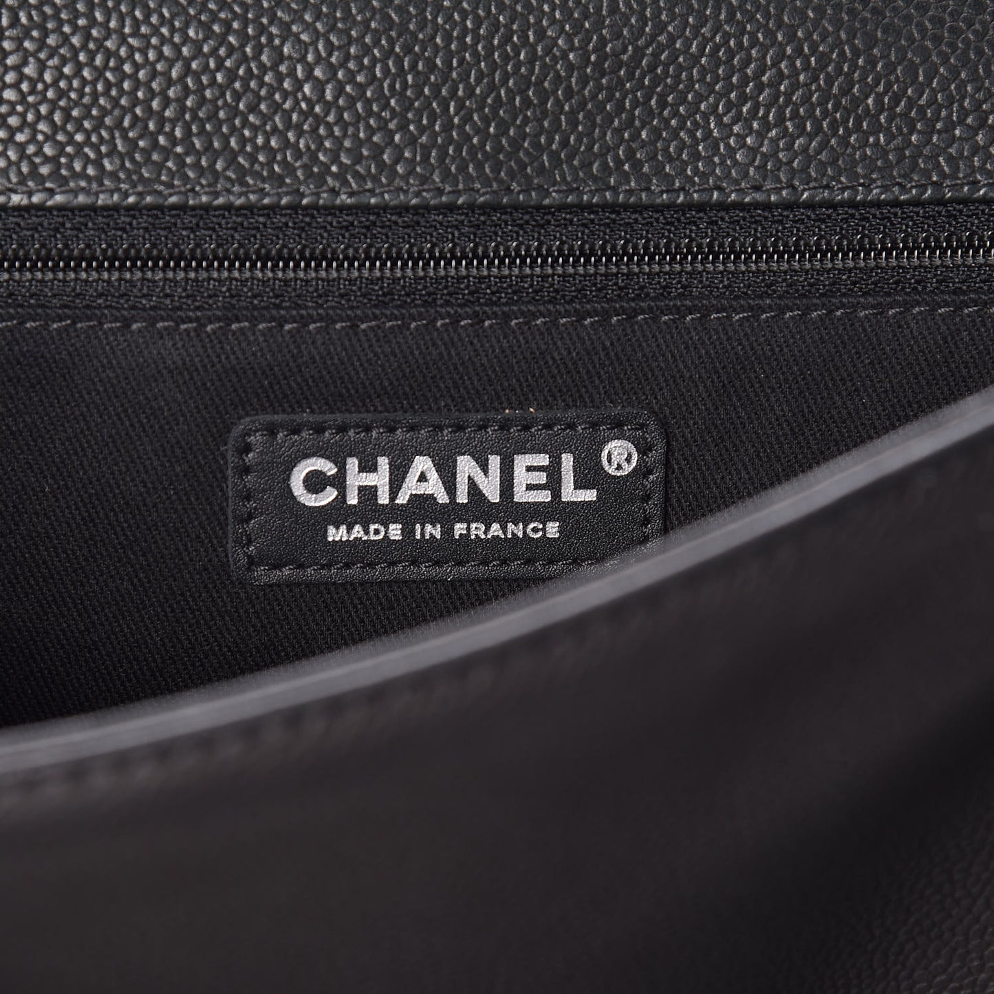 Caviar Stitched Large Boy Flap Black